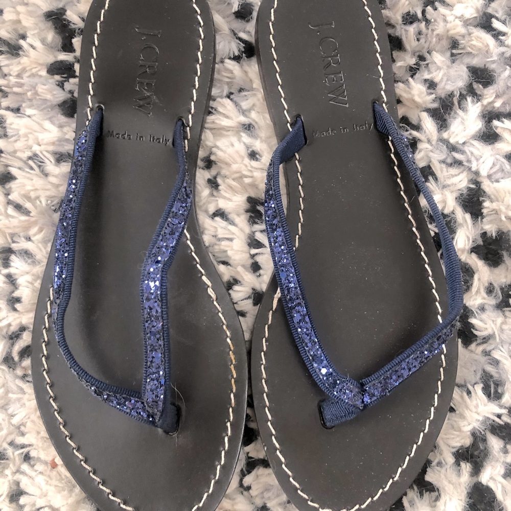 J CREW sparkly flip flop sandals